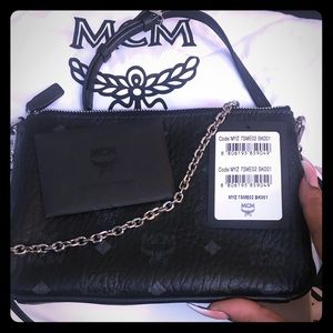 AUTHENTIC MCM Millie Visetos BLACK  Crossbody Bag!